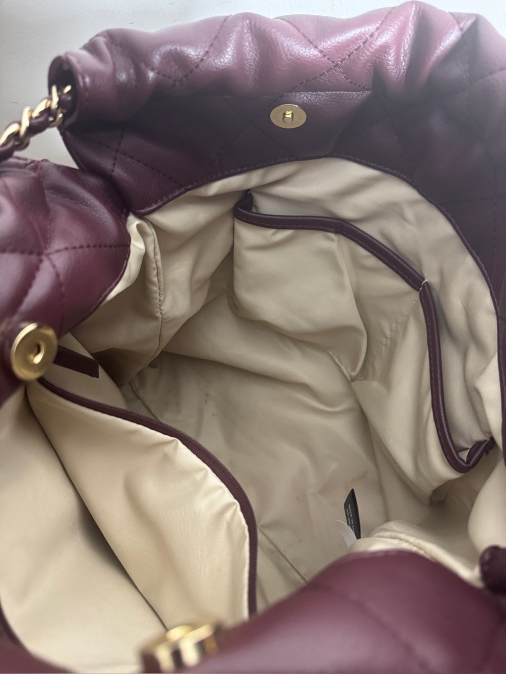 INC Kyliee Quilted Faux Leather Plum Wine Large Shoulder Bag - Picture 8 of 9